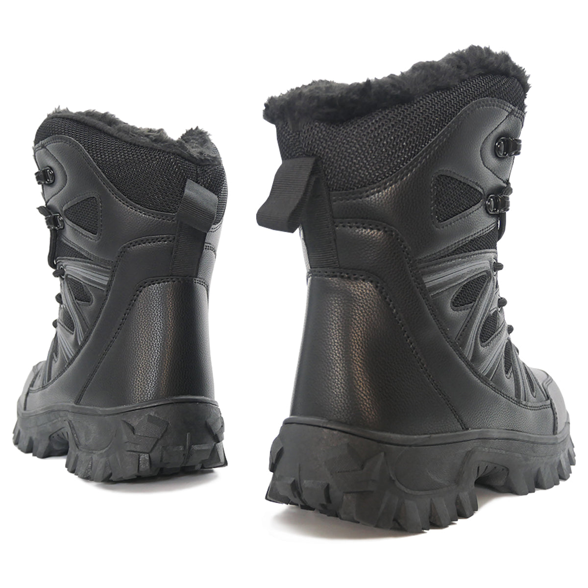 Stepedia Men's Waterproof Snow Boots Warm Insulated Faux Fur Lined Mid Calf Outdoor Winter Boots