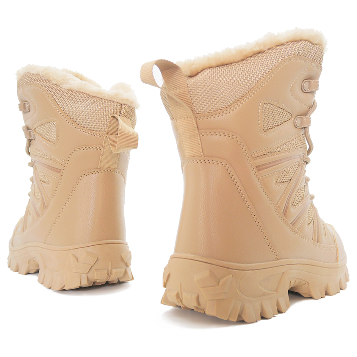 Stepedia Men's Waterproof Snow Boots Warm Insulated Faux Fur Lined Mid Calf Outdoor Winter Boots