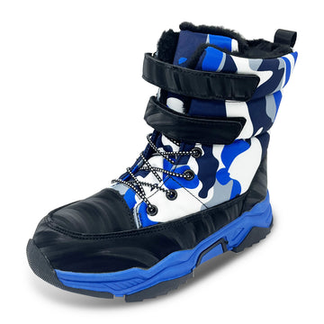 Stepedia Kids Snow Boots Boys Waterproof Anti-Slip Outdoor Warm Mid Calf Faux Fur Lining Insulated Winter Shoes