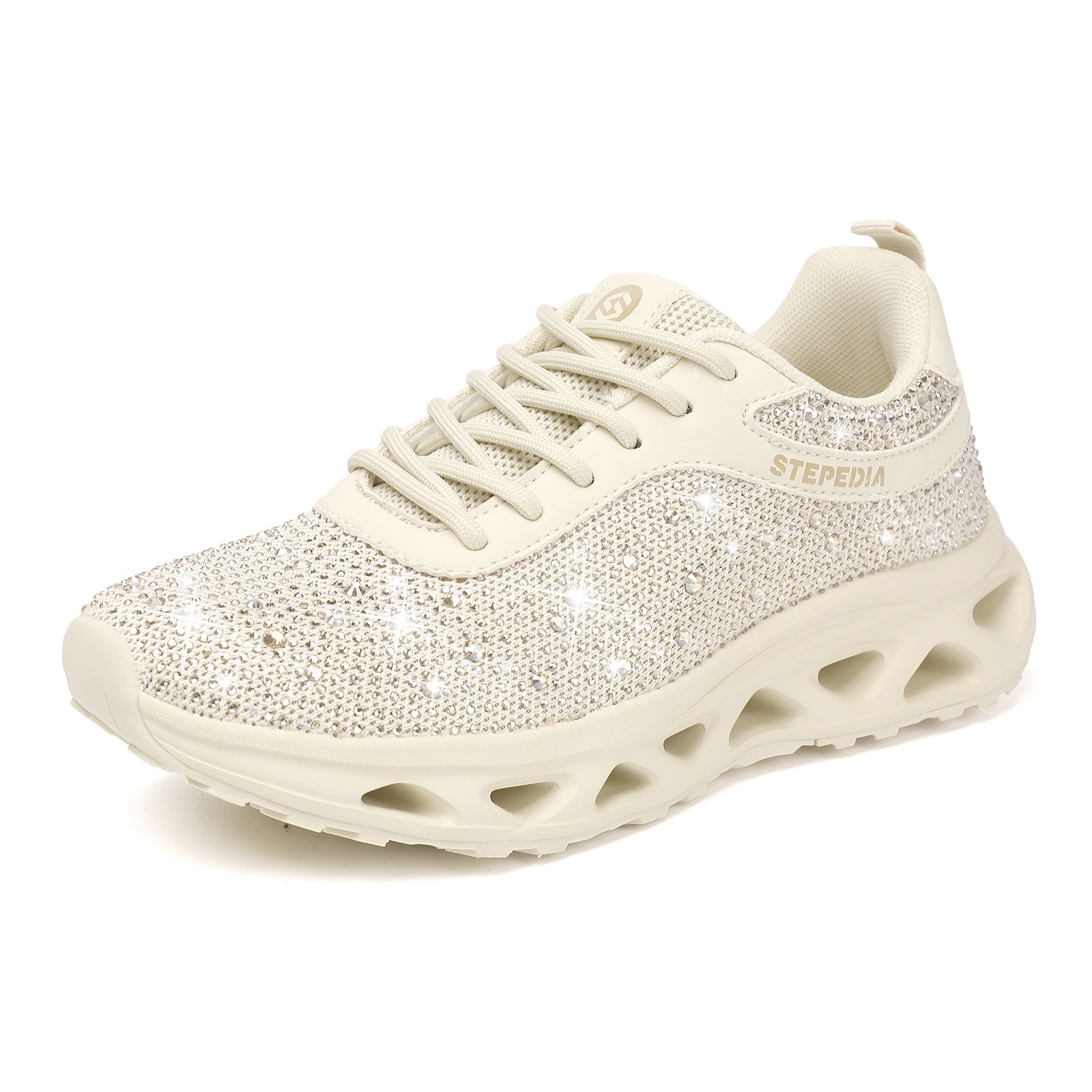 Stepedia Women's Rhinestone Mesh Walking Shoes Breathable Tennis Shoes Spakle Glitter Sneaker
