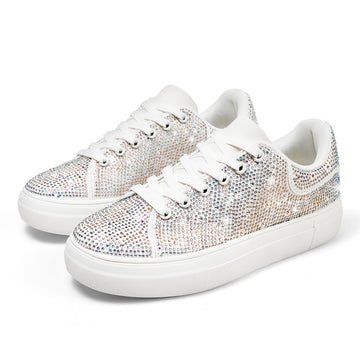 Stepedia Platform Sneakers Shiny Dressy Bedazzled Wedding Bridal Walking Shoes