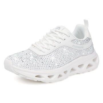 Stepedia Women's Rhinestone Mesh Walking Shoes Breathable Tennis Shoes Spakle Glitter Sneaker