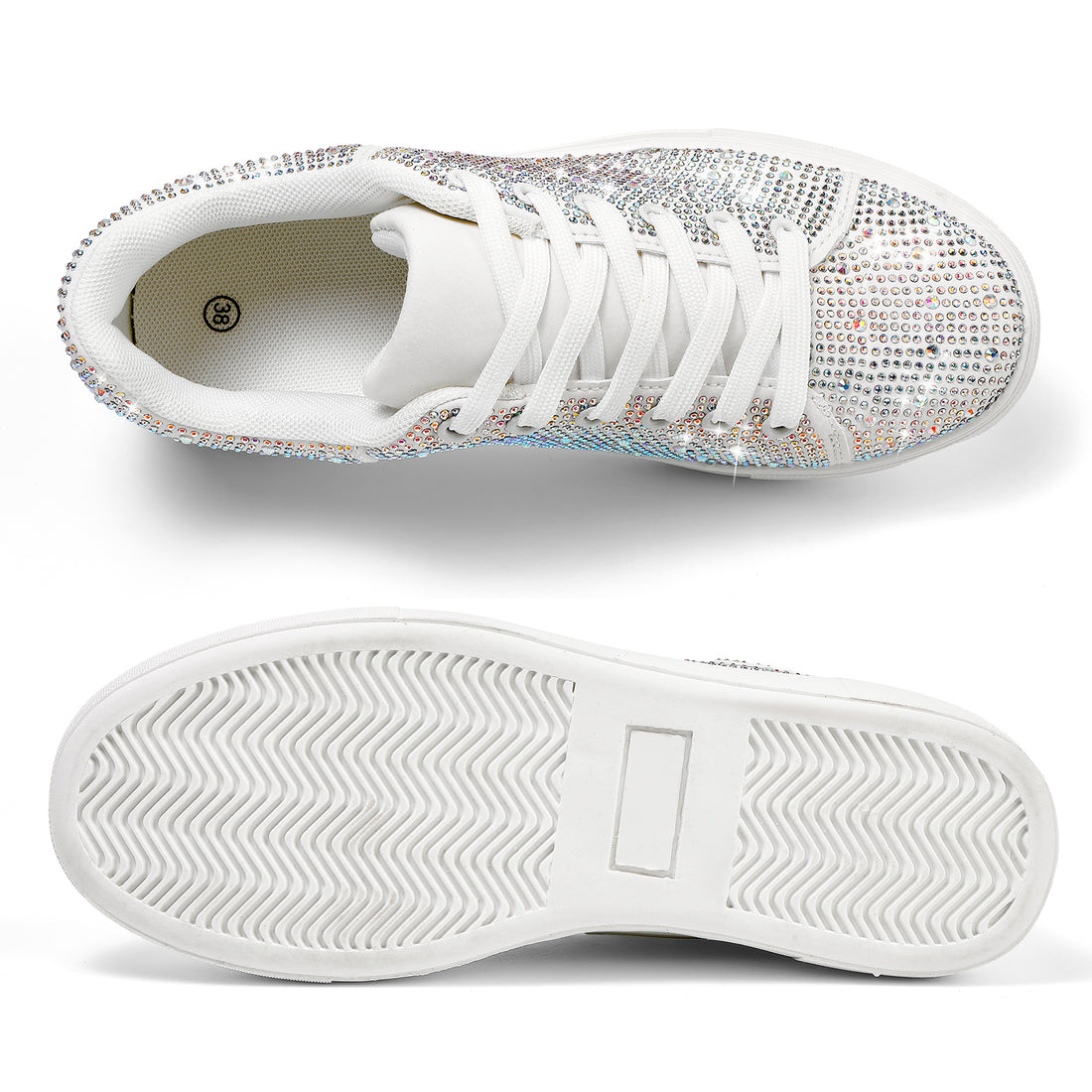 Stepedia Platform Sneakers Shiny Dressy Bedazzled Wedding Bridal Walking Shoes
