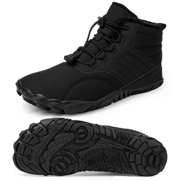 Stepedia Women's Men's Wide Toe Box Winter Snow Boots Barefoot Waterproof Hiking Shoes with Faux Fur