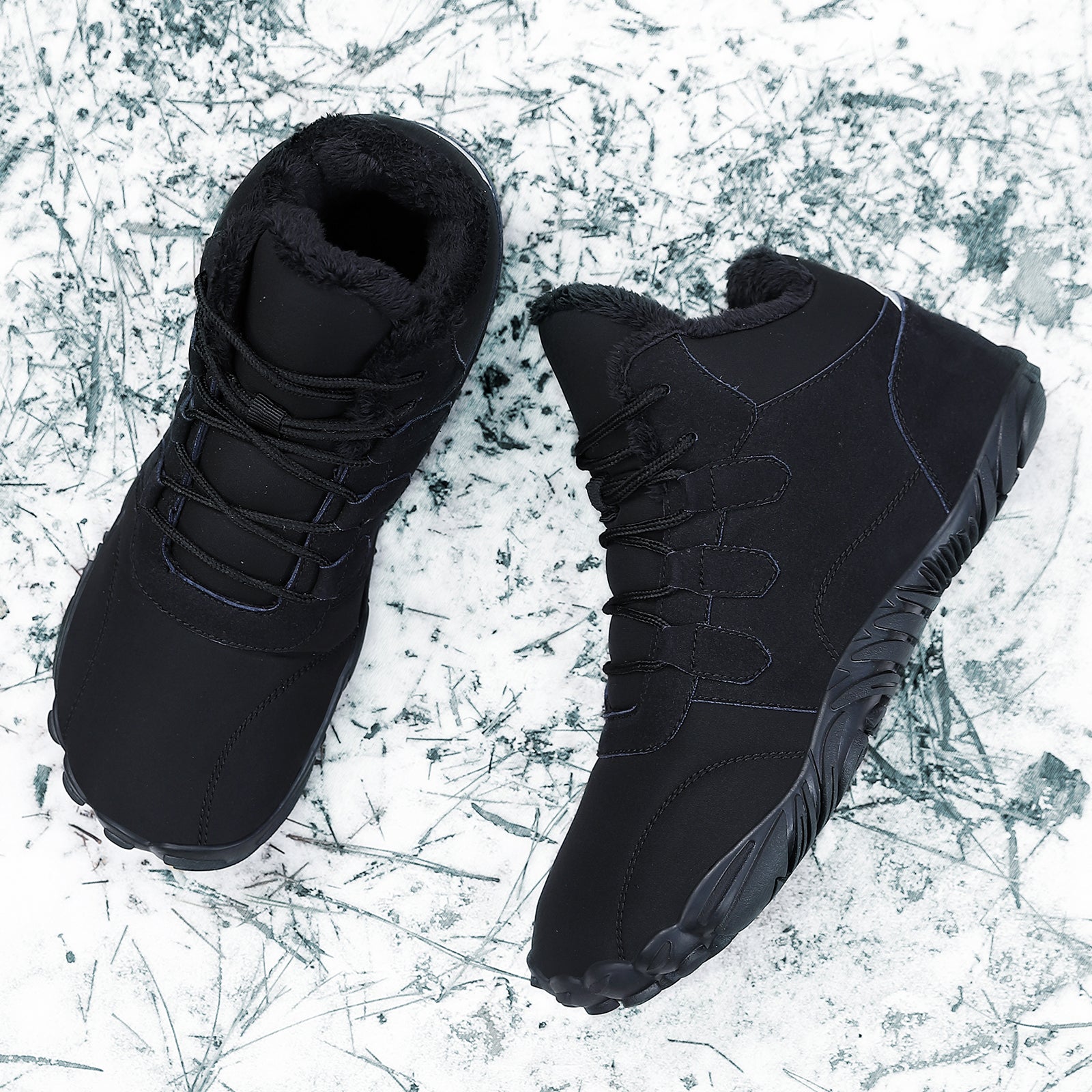 Stepedia Mens Womens Winter Barefoot Shoes Wide Toe Box Winter Boots Faux Fur Zero Drop Sole