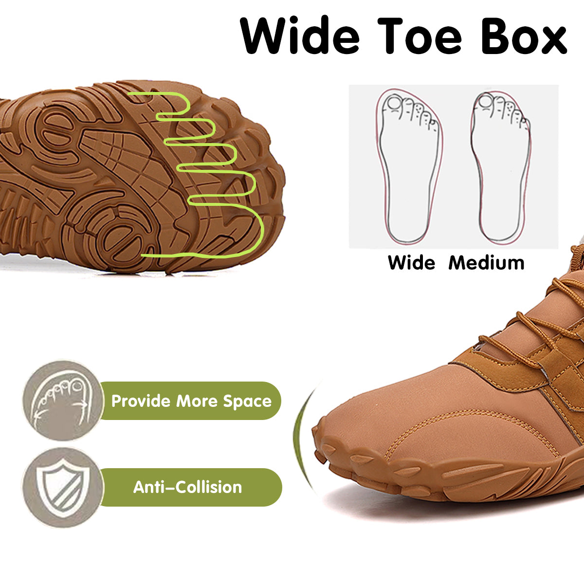 Stepedia Mens Womens Winter Barefoot Shoes Wide Toe Box Winter Boots Faux Fur Zero Drop Sole