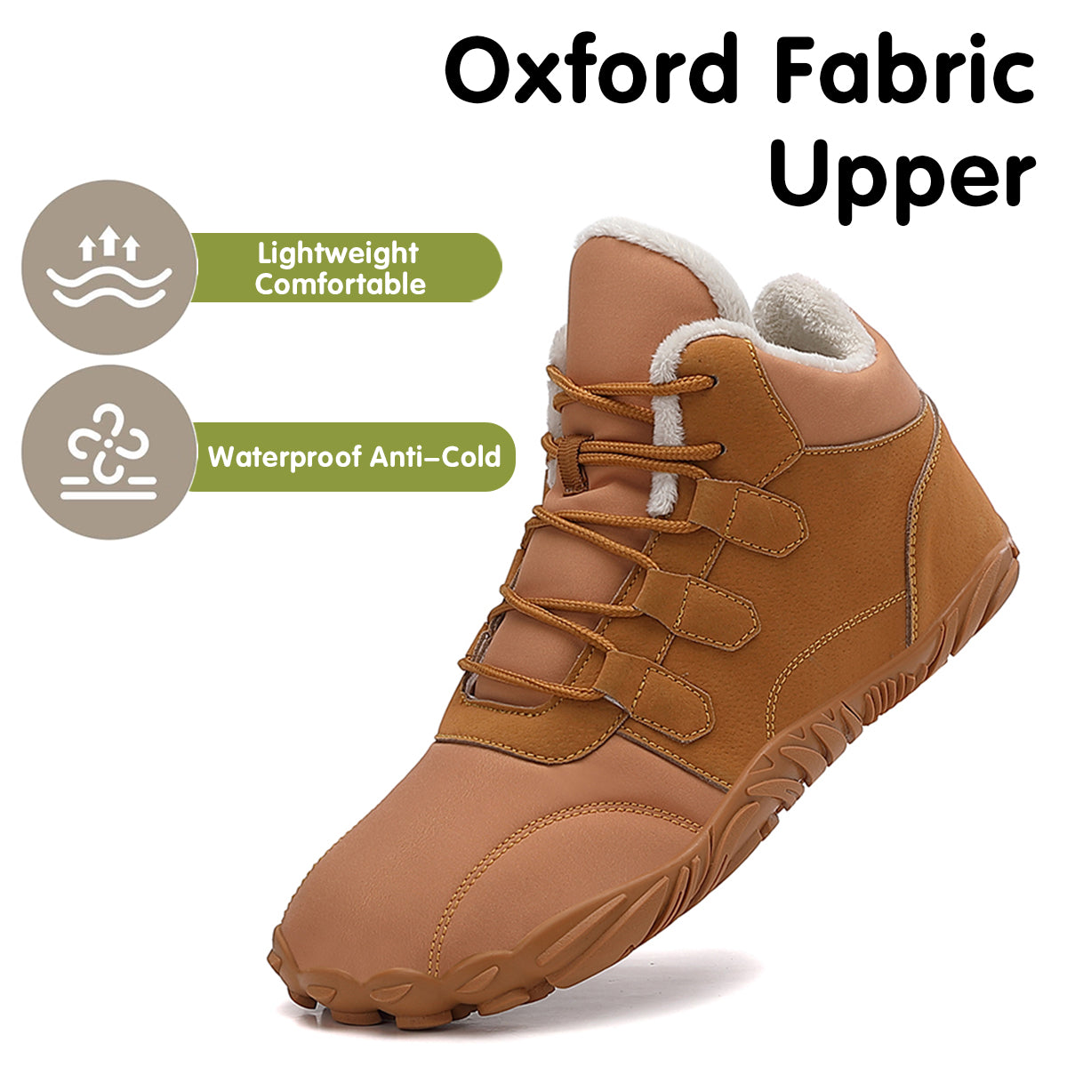 Stepedia Mens Womens Winter Barefoot Shoes Wide Toe Box Winter Boots Faux Fur Zero Drop Sole