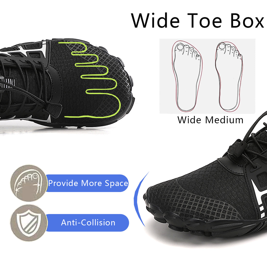 Stepedia Hiking Water Shoes for Men Women Wide Toe Box Barefoot Swim Shoes Quick Dry Beach Shoes