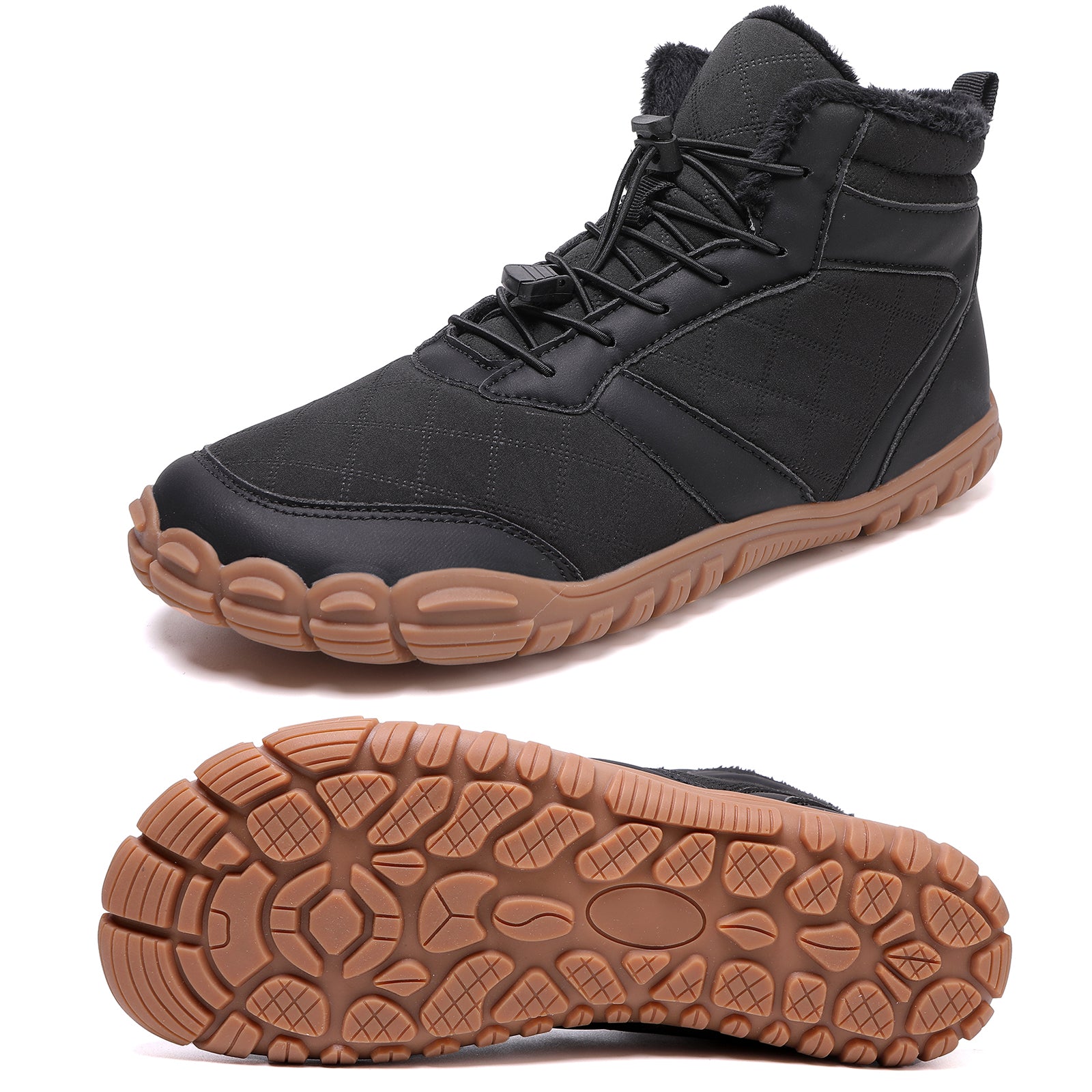 Stepedia Men's Wide Barefoot Winter Boots Waterproof Cold Weather Boots