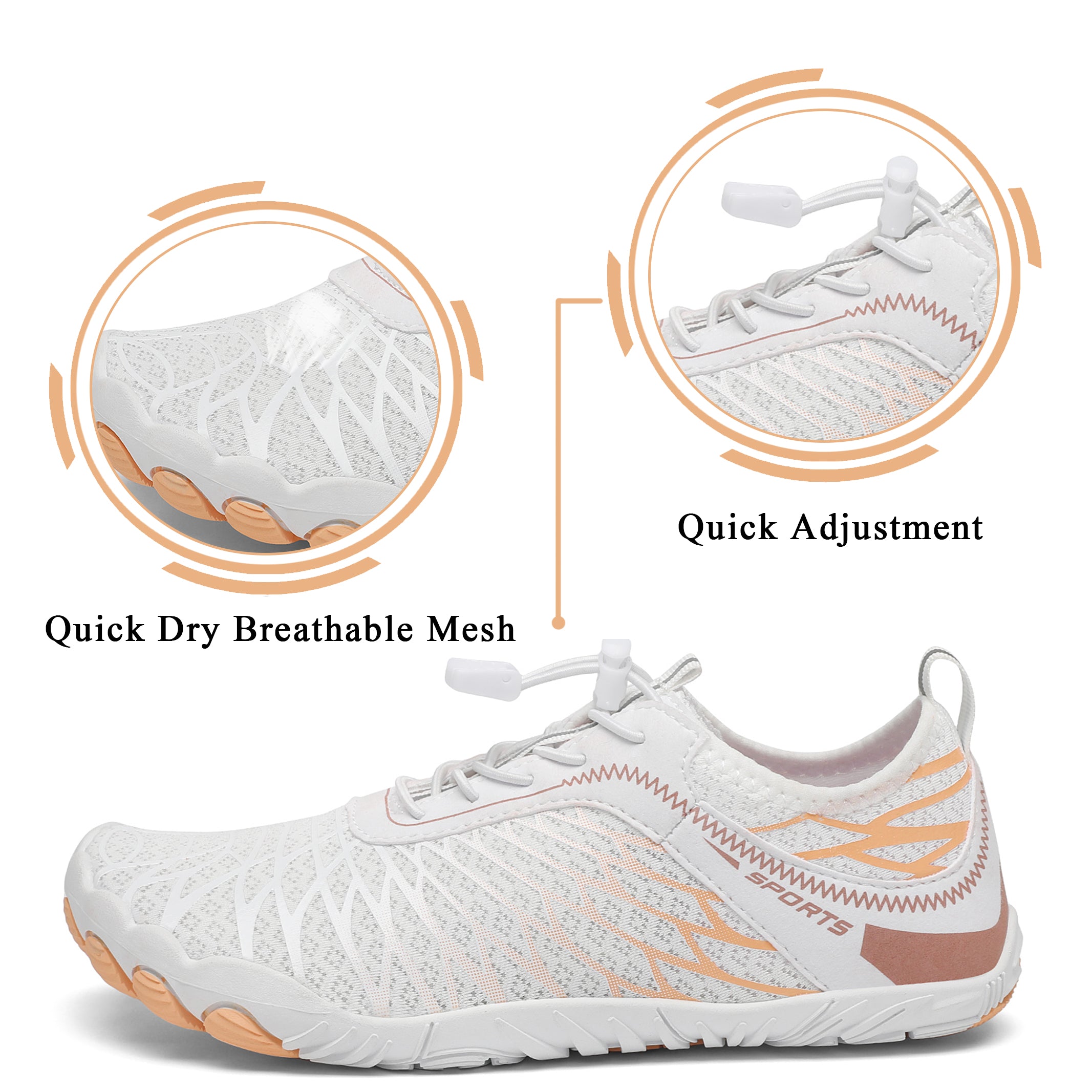 Stepedia Women's Wide Toe Box Barefoot Water Shoes Quick Dry Athletic Hiking Shoes
