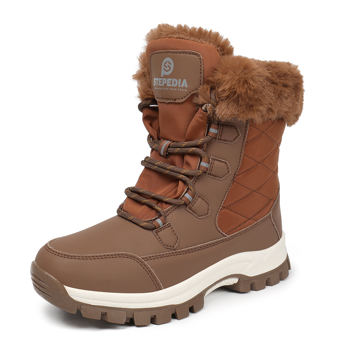 Stepedia Snow Boots Womens Warm Faux Fur Insulated Non-Slip Outdoor Mi Stepedia Snow Boots Womens Warm Faux Fur Insulated Non-Slip Outdoor Mi