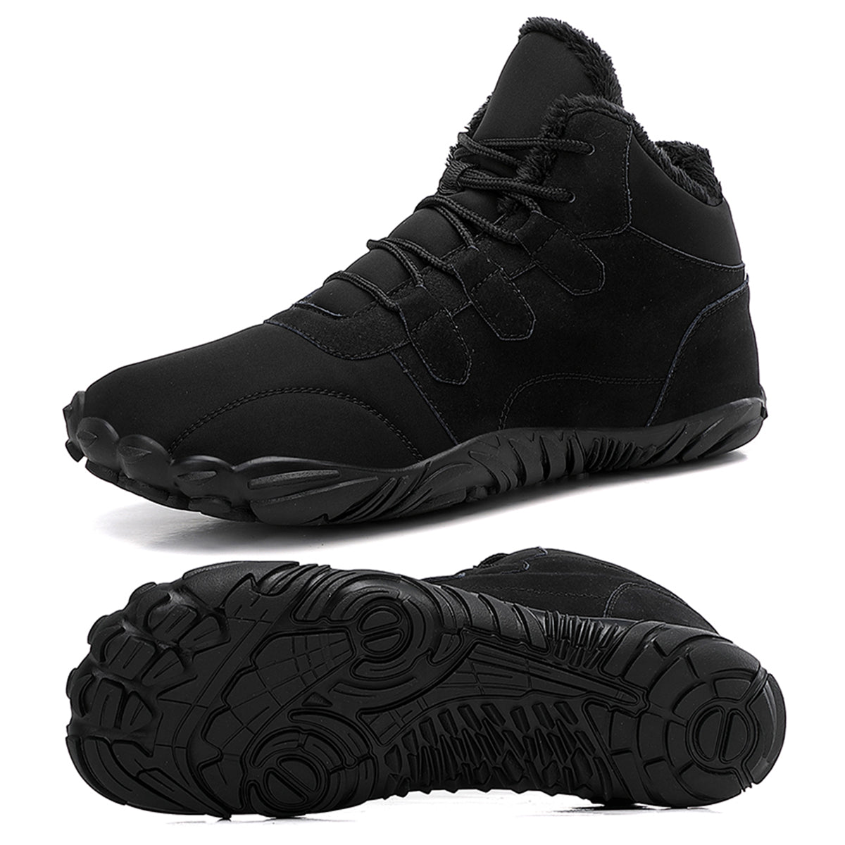 Stepedia Mens Womens Winter Barefoot Shoes Wide Toe Box Winter Boots Faux Fur Zero Drop Sole