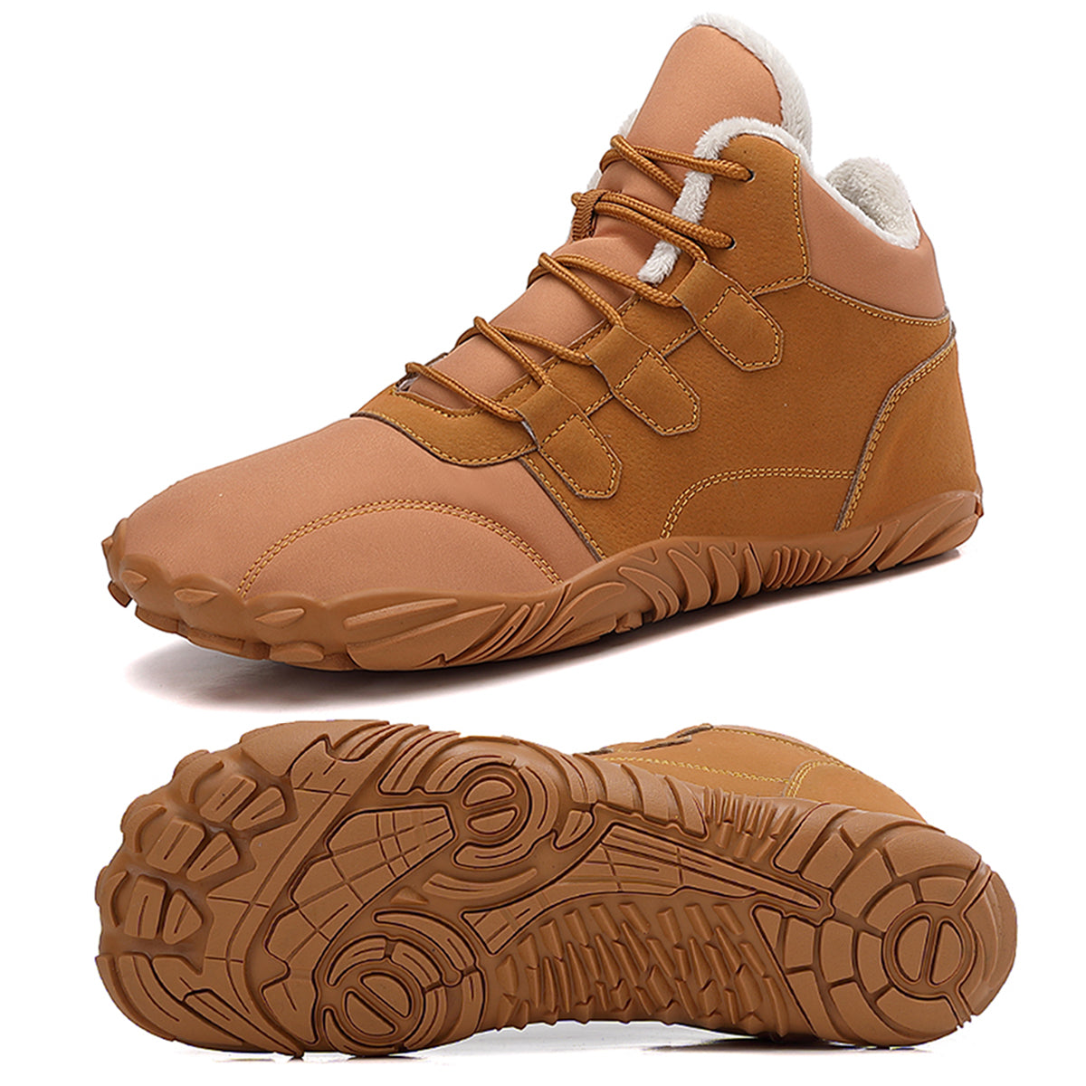 Stepedia Mens Womens Winter Barefoot Shoes Wide Toe Box Winter Boots Faux Fur Zero Drop Sole