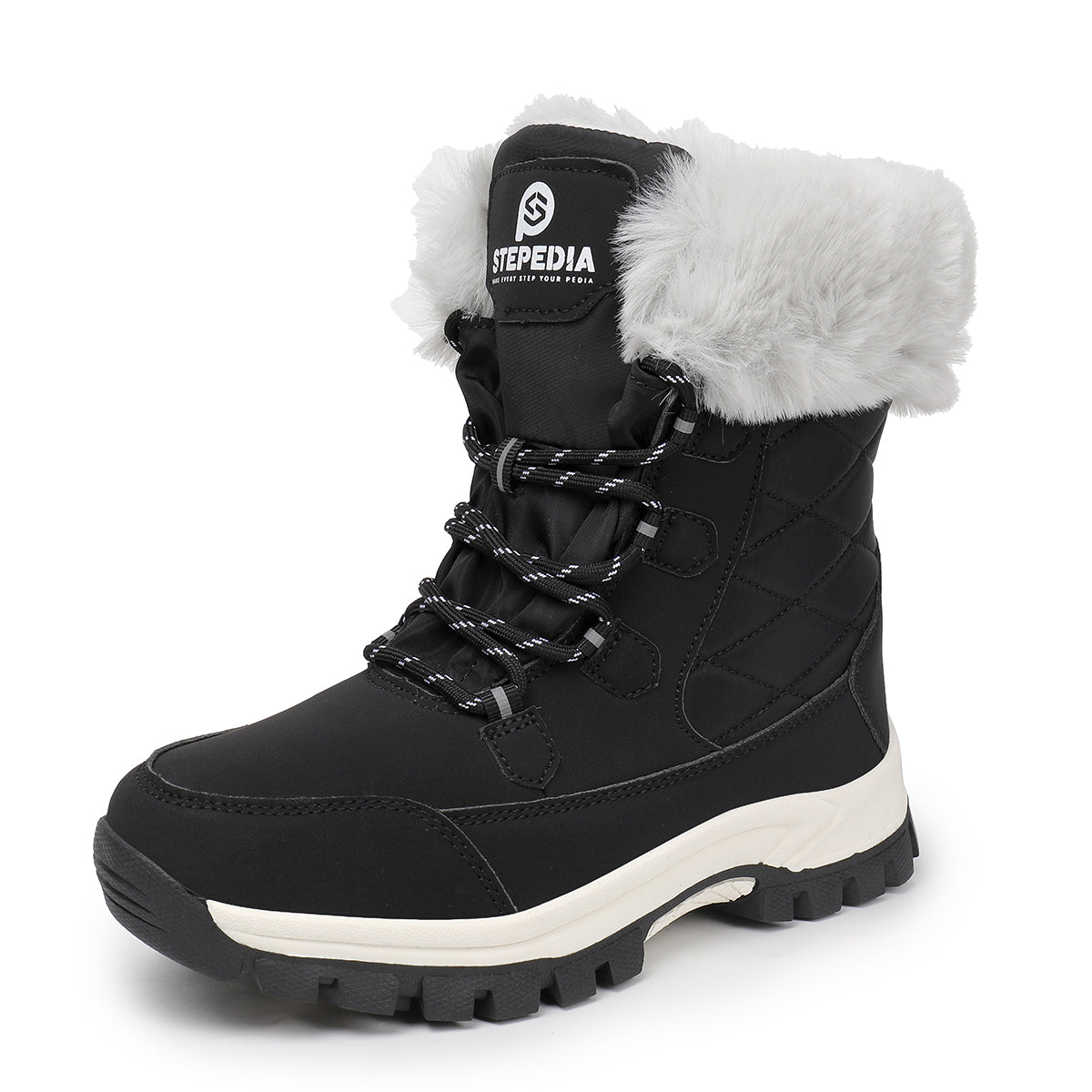 Stepedia Snow Boots Womens Warm Faux Fur Insulated Non-Slip Outdoor Mid Calf Winter Boots