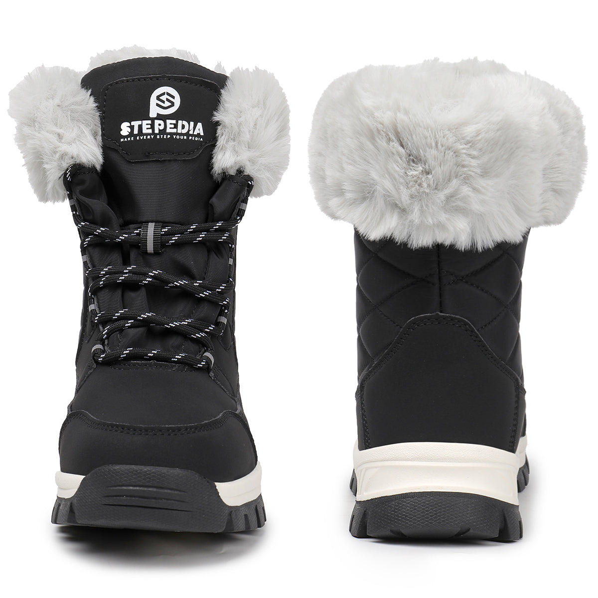 Stepedia Snow Boots Womens Warm Faux Fur Insulated Non-Slip Outdoor Mid Calf Winter Boots