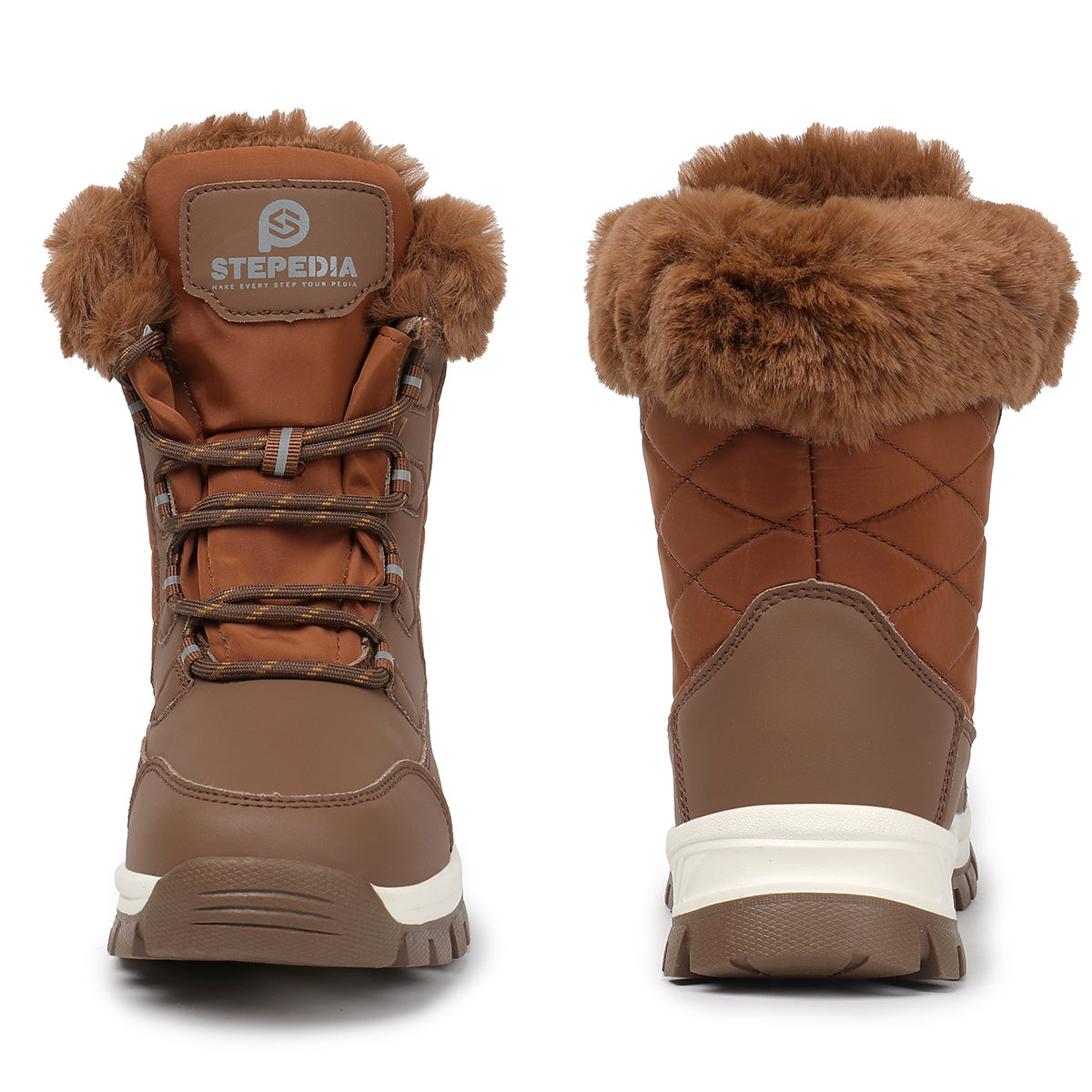 Stepedia Snow Boots Womens Warm Faux Fur Insulated Non-Slip Outdoor Mid Calf Winter Boots