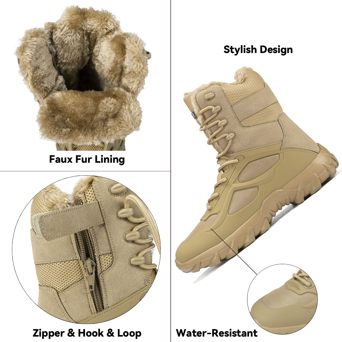 Stepedia Men's Waterproof Hiking Winter Snow Boots