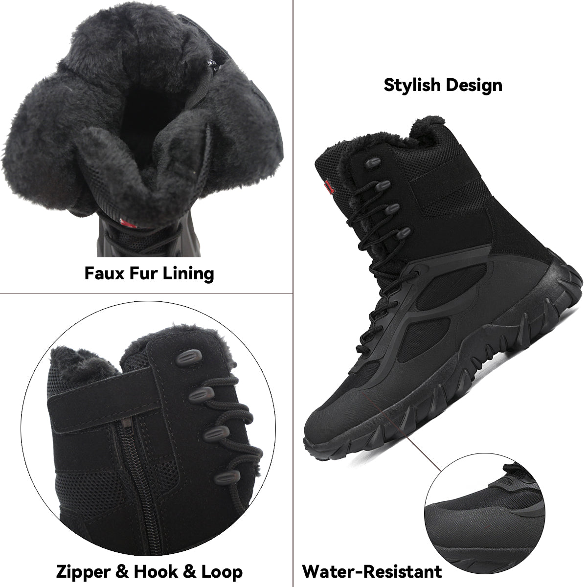 Stepedia Men's Waterproof Hiking Winter Snow Boots