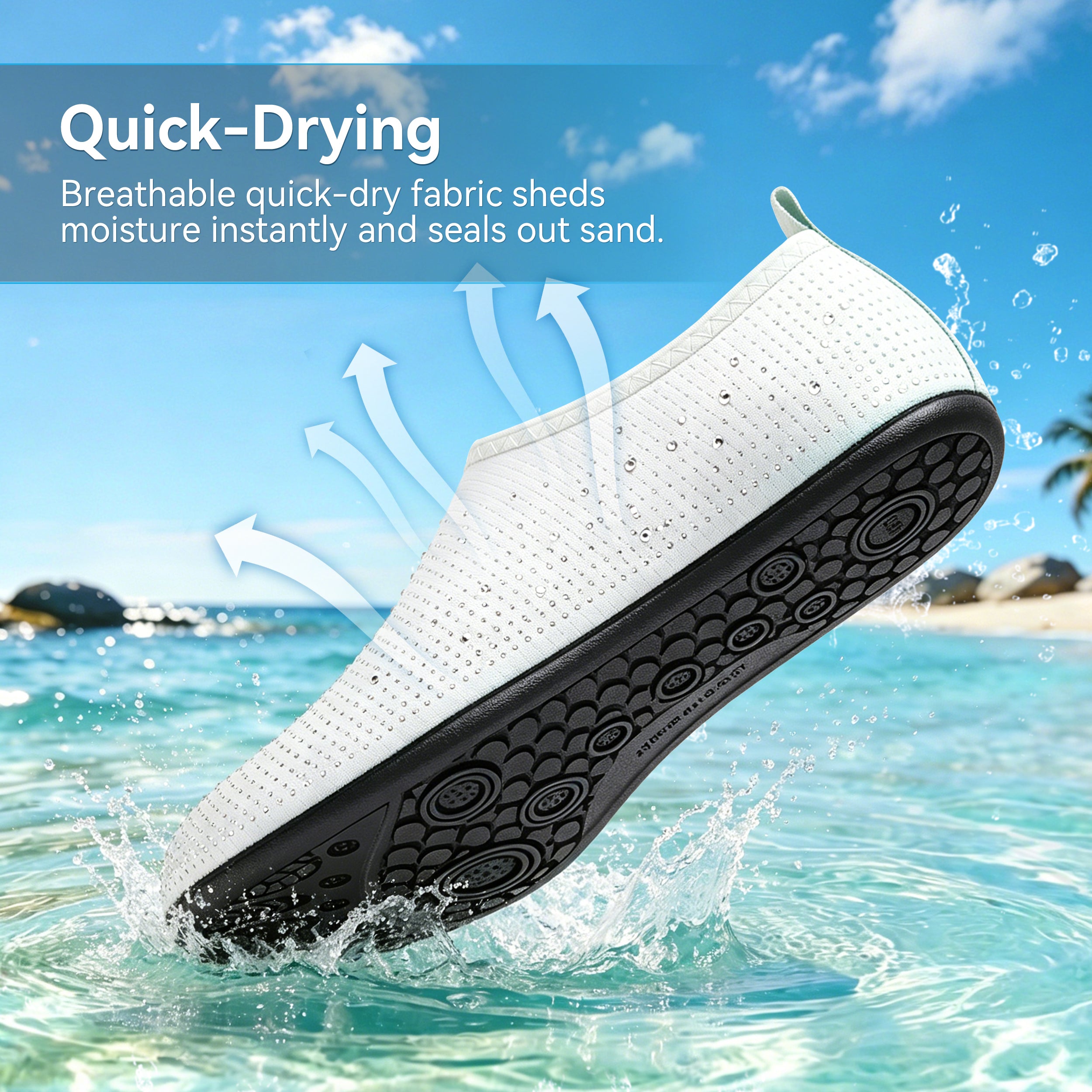 Stepedia Women's Water Shoes Rhinestone Aqua Socks Quick Dry Beach Swim Shoes for Pool Diving Boating Yoga