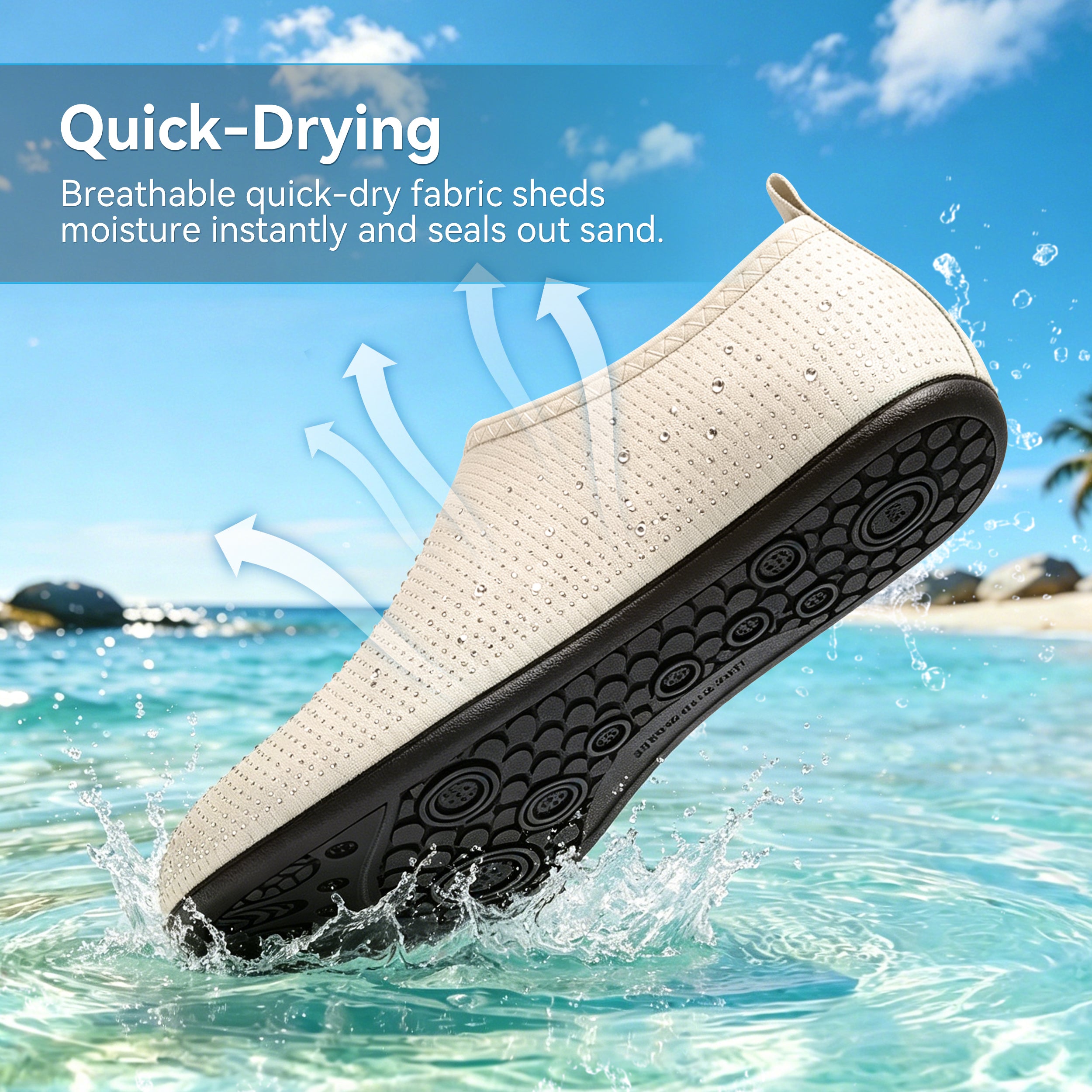 Stepedia Women's Water Shoes Rhinestone Aqua Socks Quick Dry Beach Swim Shoes for Pool Diving Boating Yoga