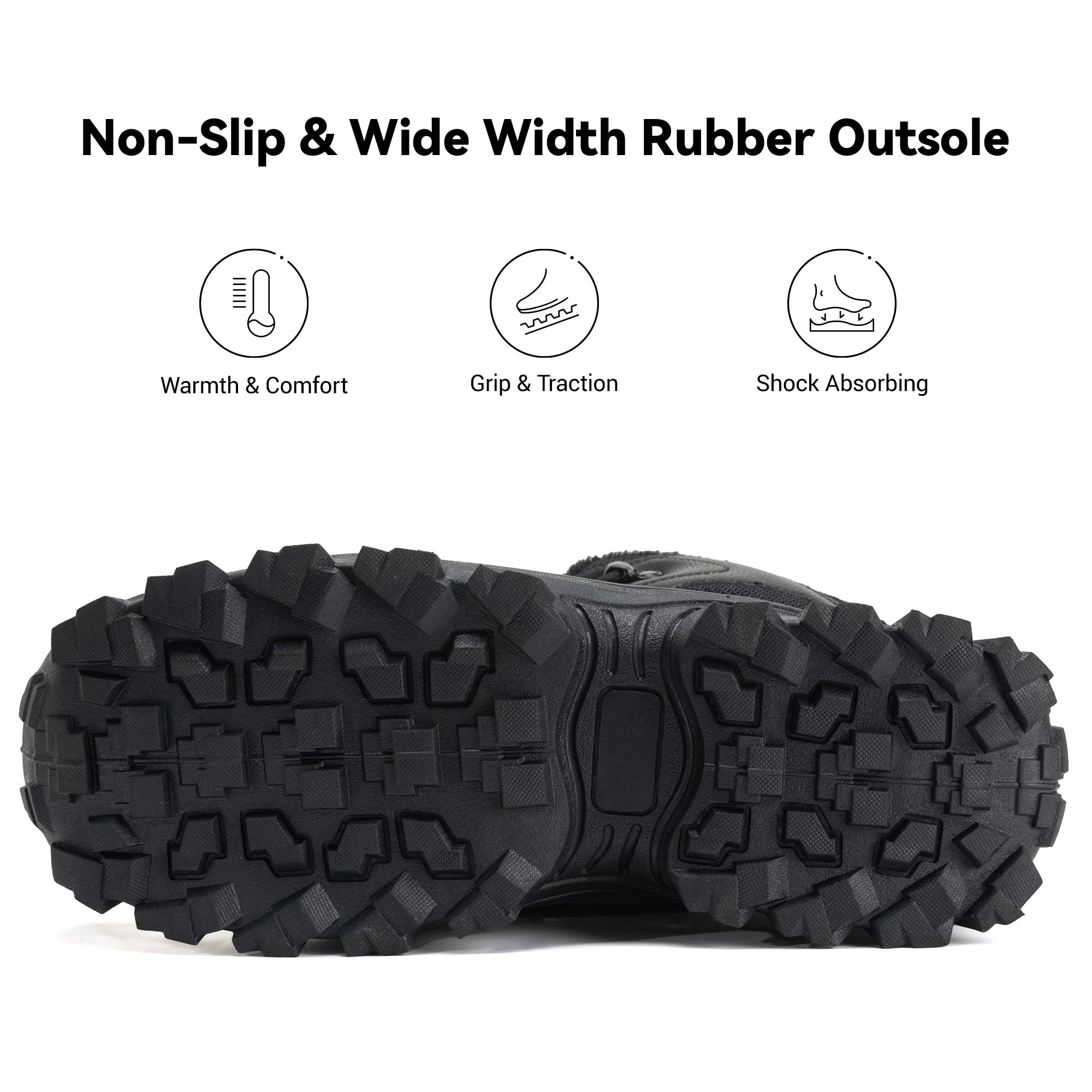 Stepedia Men's Waterproof Snow Boots Warm Insulated Faux Fur Lined Mid Calf Outdoor Winter Boots
