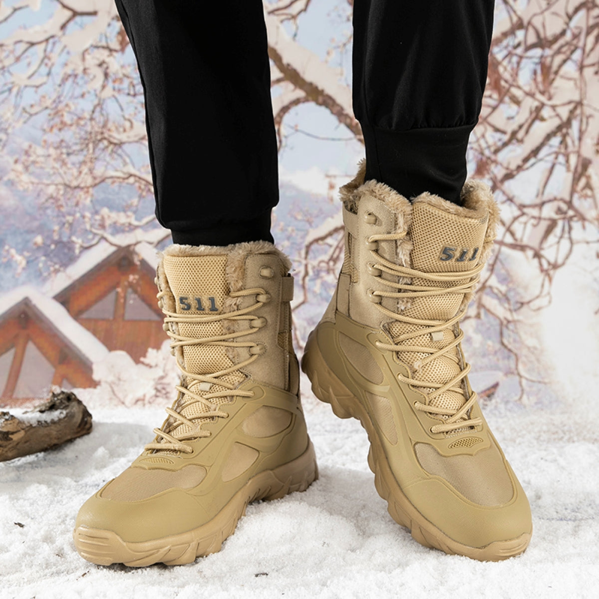 Stepedia Men's Waterproof Hiking Winter Snow Boots