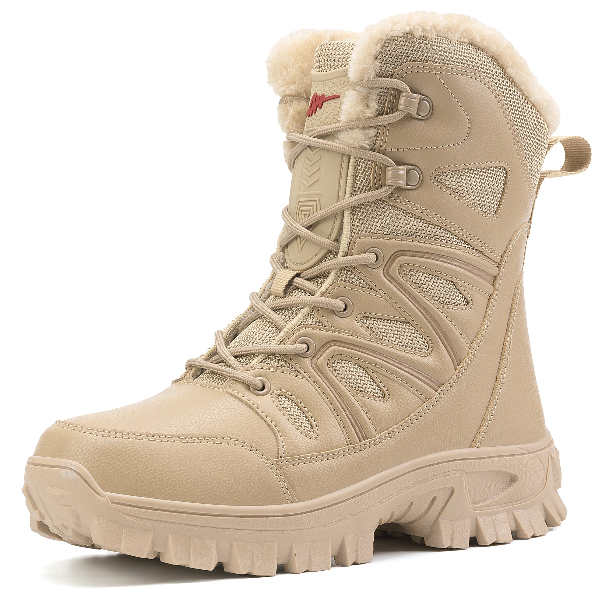 Stepedia Men's Waterproof Snow Boots Warm Insulated Faux Fur Lined Mid Calf Outdoor Winter Boots