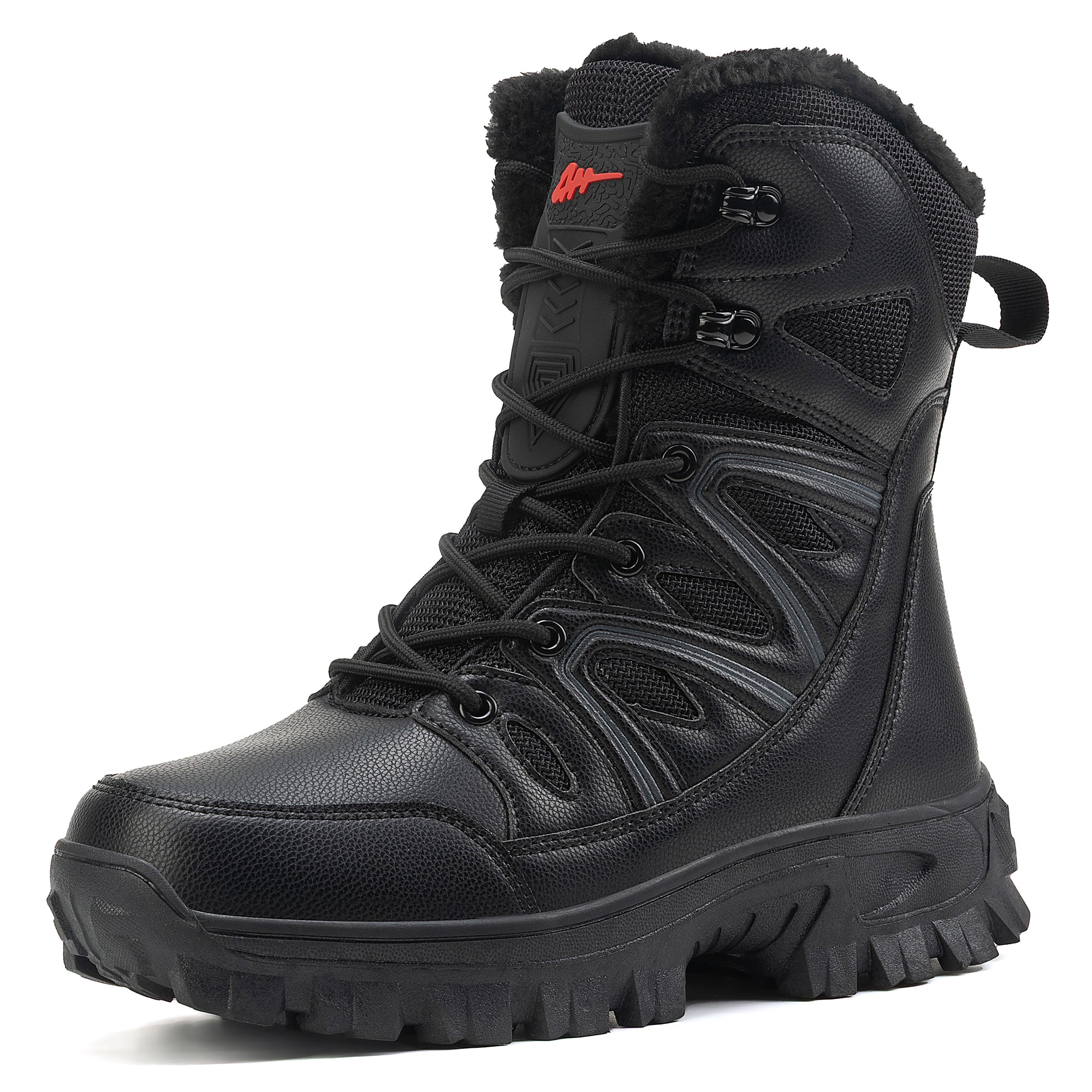 Stepedia Men's Waterproof Snow Boots Warm Insulated Faux Fur Lined Mid Calf Outdoor Winter Boots