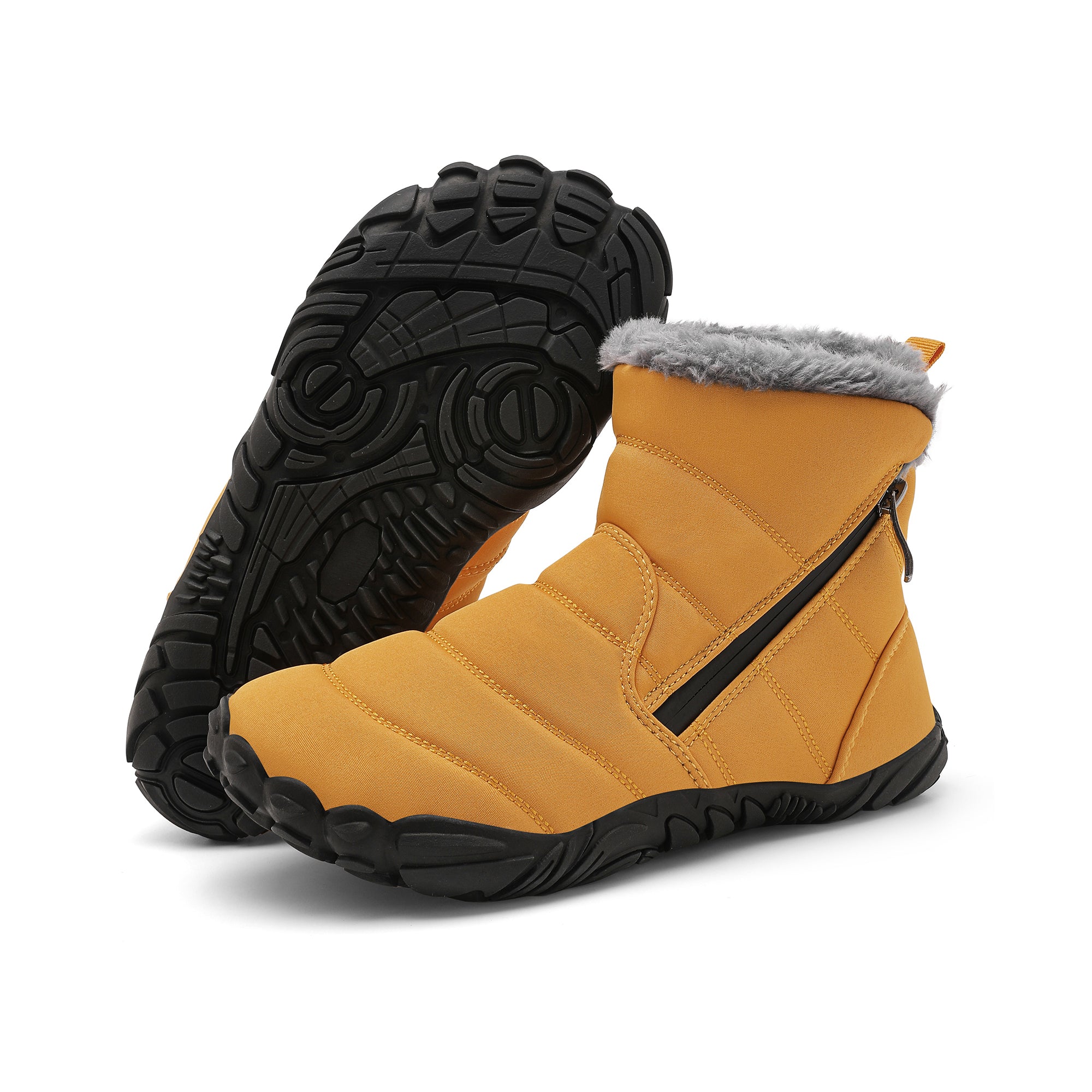 Stepedia Kids Snow Boots for Boys Girls Barefoot Winter Wide Toe Box Boots Waterproof Faux Fur Lined