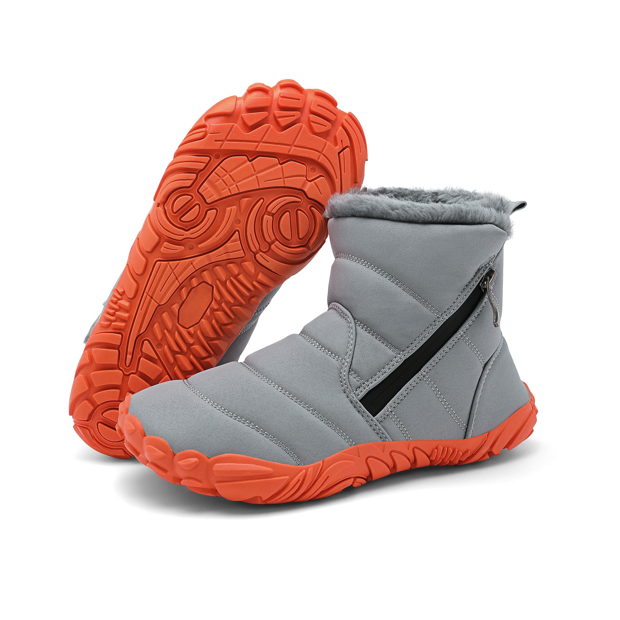 Stepedia Kids Snow Boots for Boys Girls Barefoot Winter Wide Toe Box Boots Waterproof Faux Fur Lined