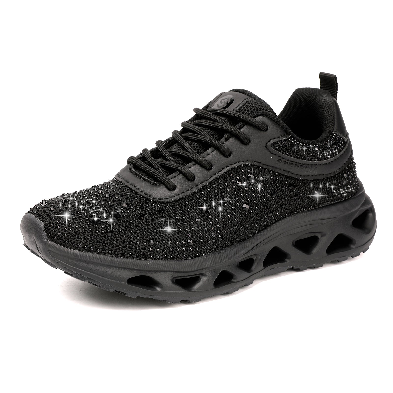 Stepedia Women's Rhinestone Mesh Walking Shoes Breathable Tennis Shoes Spakle Glitter Sneaker