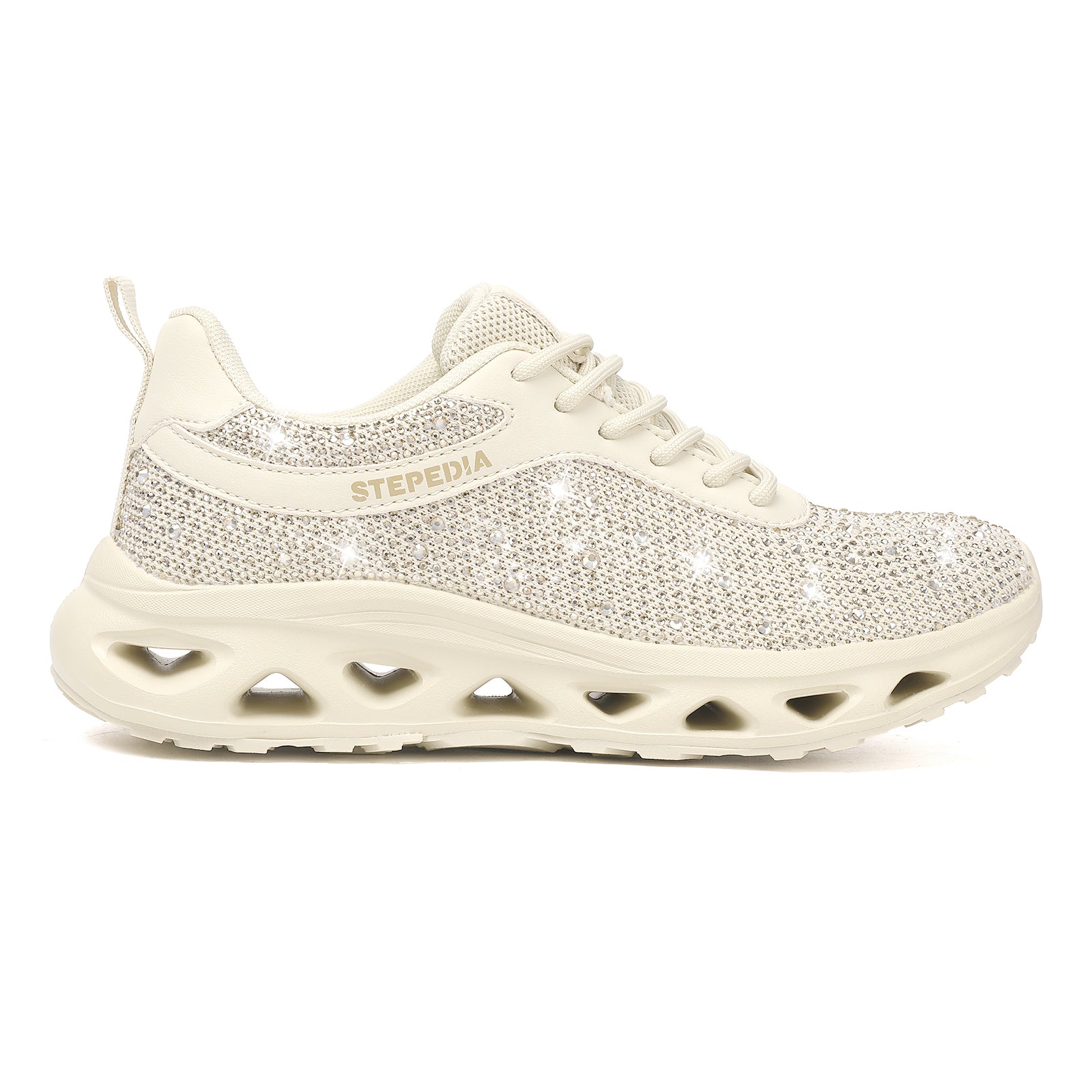 Stepedia Women's Rhinestone Mesh Walking Shoes Breathable Tennis Shoes Spakle Glitter Sneaker