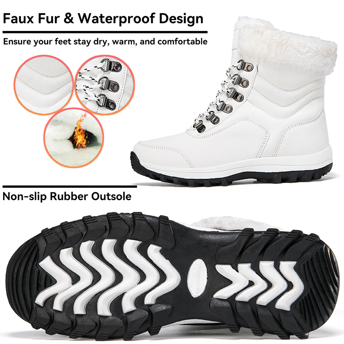 Stepedia Women's Snow Boots Cozy Insulated Winter Boots