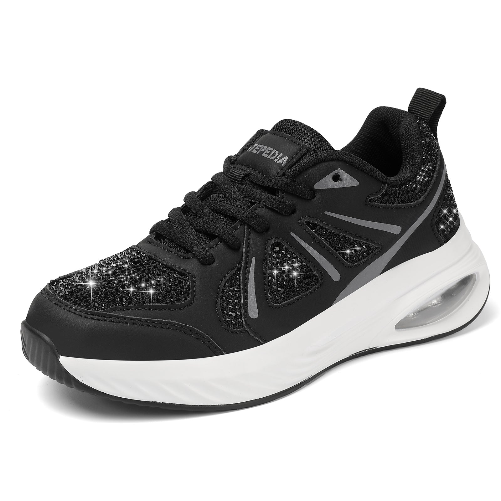Stepedia Womens Air Cushion Sneakers Rhinestone Lightweight Walking Shoes Breathable Tennis Shoes