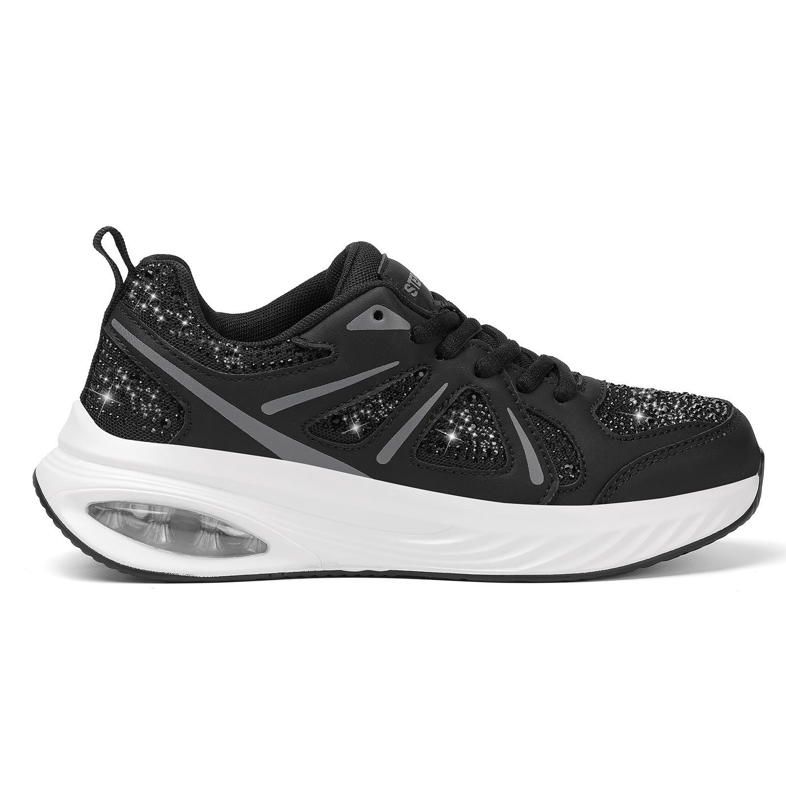 Stepedia Womens Air Cushion Sneakers Rhinestone Lightweight Walking Shoes Breathable Tennis Shoes