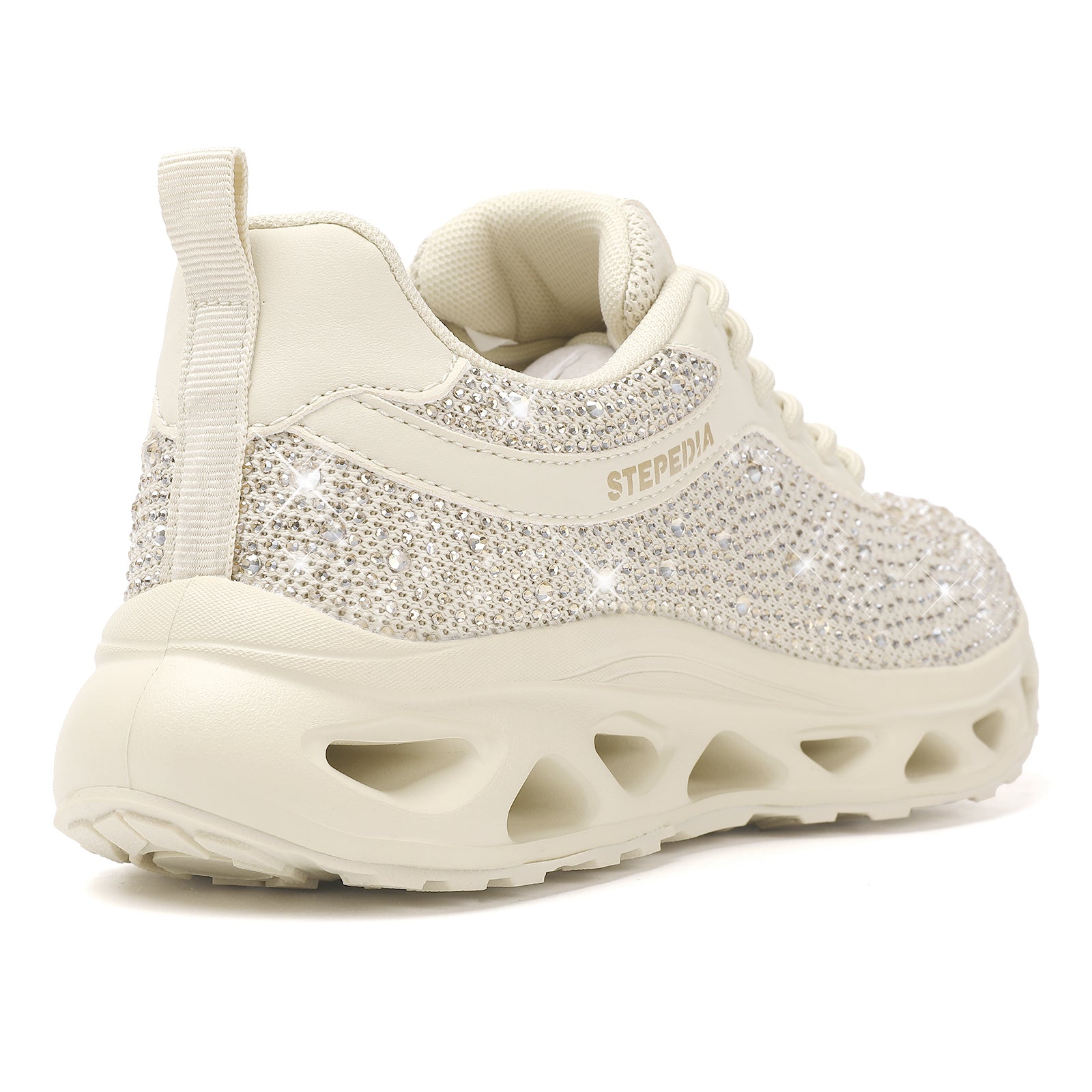 Stepedia Women's Rhinestone Mesh Walking Shoes Breathable Tennis Shoes Spakle Glitter Sneaker