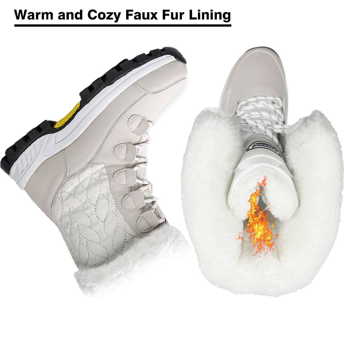 Stepedia Women's Snow Boots Warm Insulated Faux Fur Lined Waterproof Mid-Calf Winter Boots