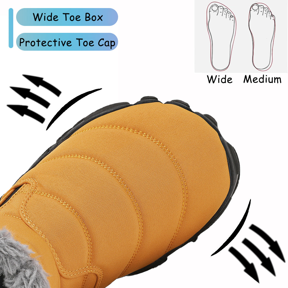 Stepedia Kids Snow Boots for Boys Girls Barefoot Winter Wide Toe Box Boots Waterproof Faux Fur Lined