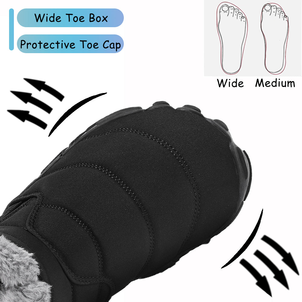 Stepedia Kids Snow Boots for Boys Girls Barefoot Winter Wide Toe Box Boots Waterproof Faux Fur Lined