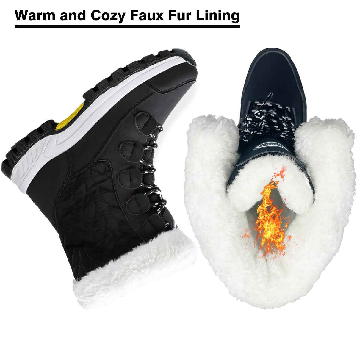 Stepedia Women's Snow Boots Warm Insulated Faux Fur Lined Waterproof Mid-Calf Winter Boots