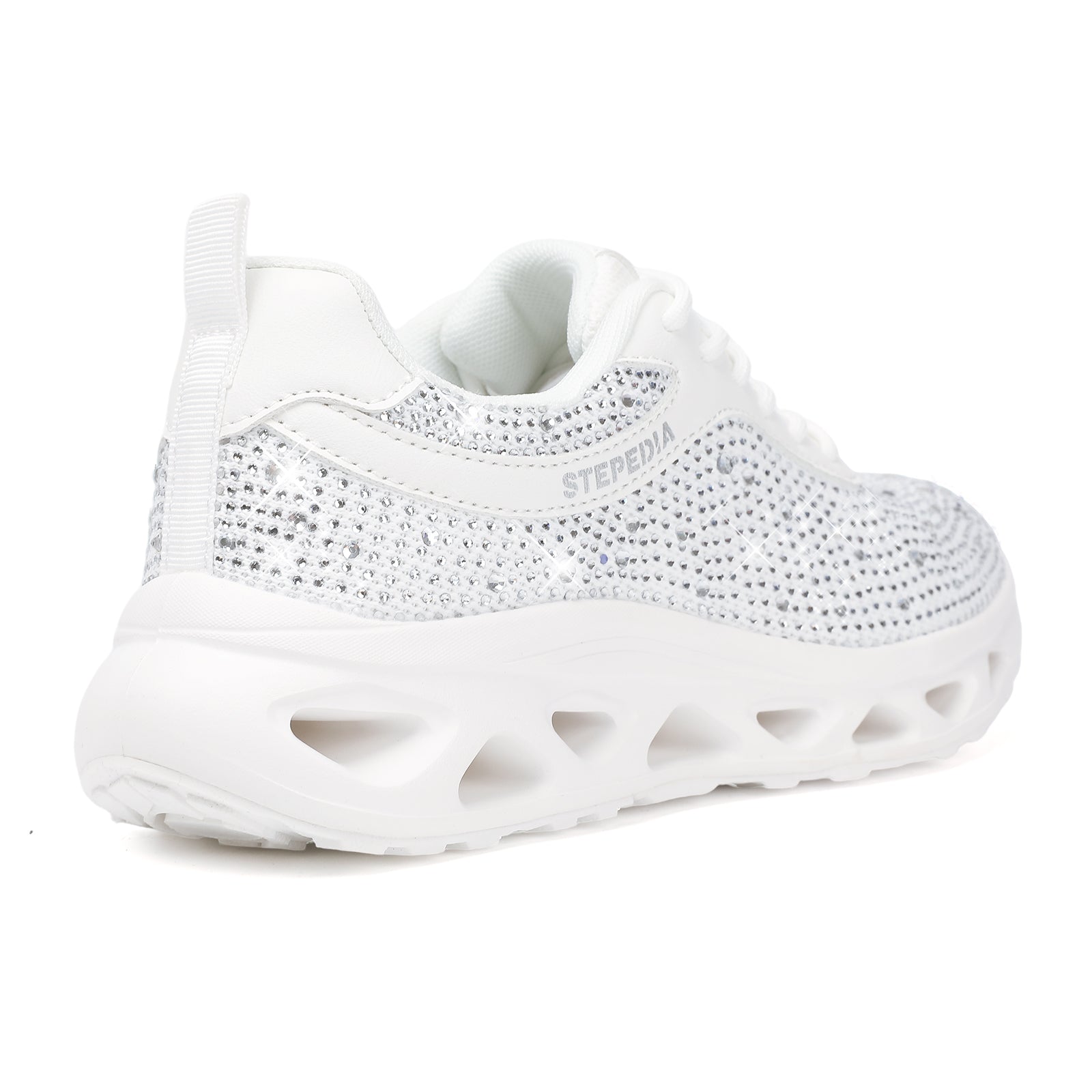 Stepedia Women's Rhinestone Mesh Walking Shoes Breathable Tennis Shoes Spakle Glitter Sneaker