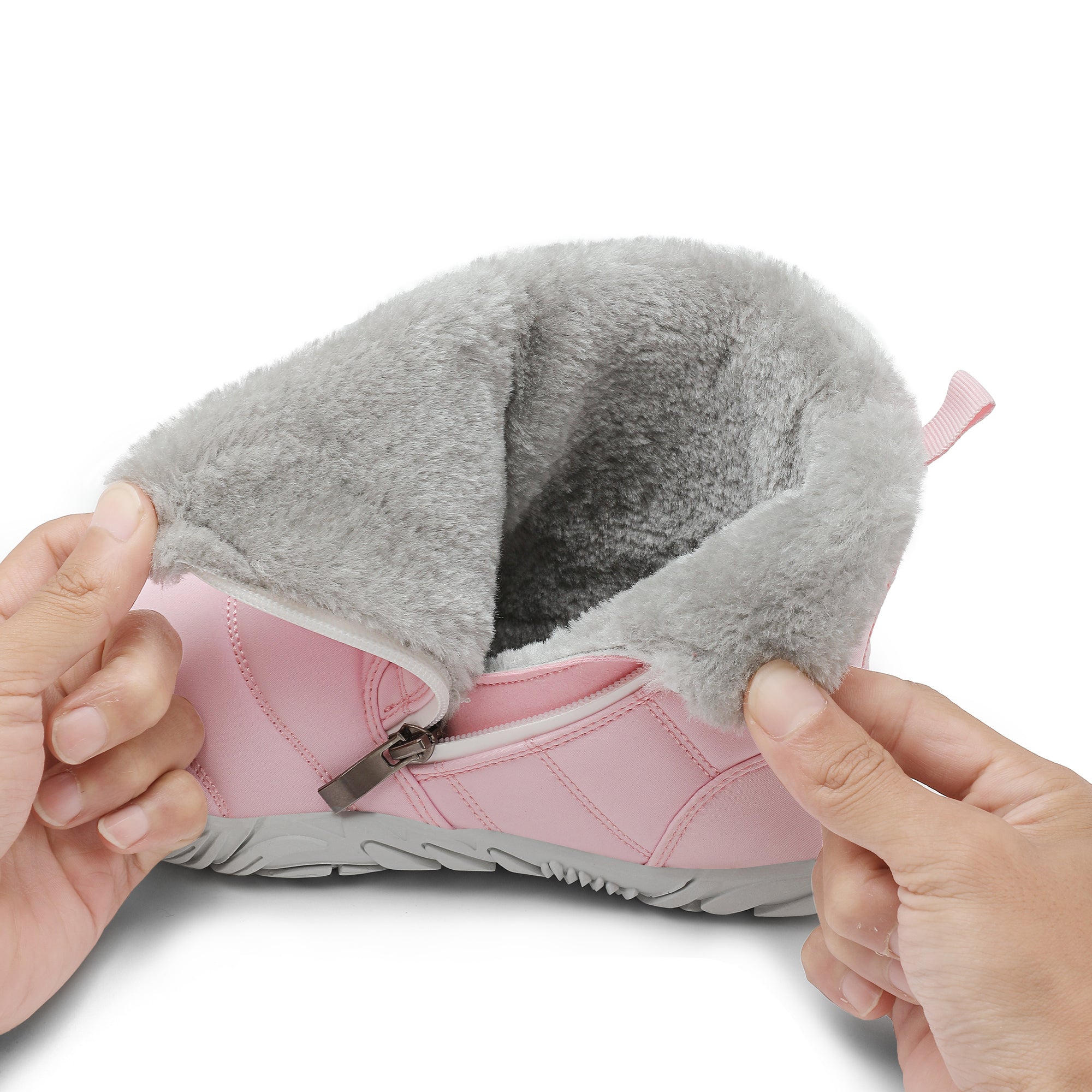 Stepedia Kids Snow Boots for Boys Girls Barefoot Winter Wide Toe Box Boots Waterproof Faux Fur Lined