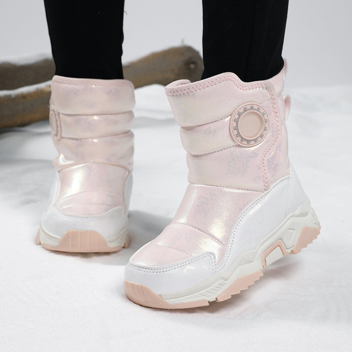 Stepedia Kids Boys Girls Faux Fur Lined Winter Waterproof Warm Snow Boots