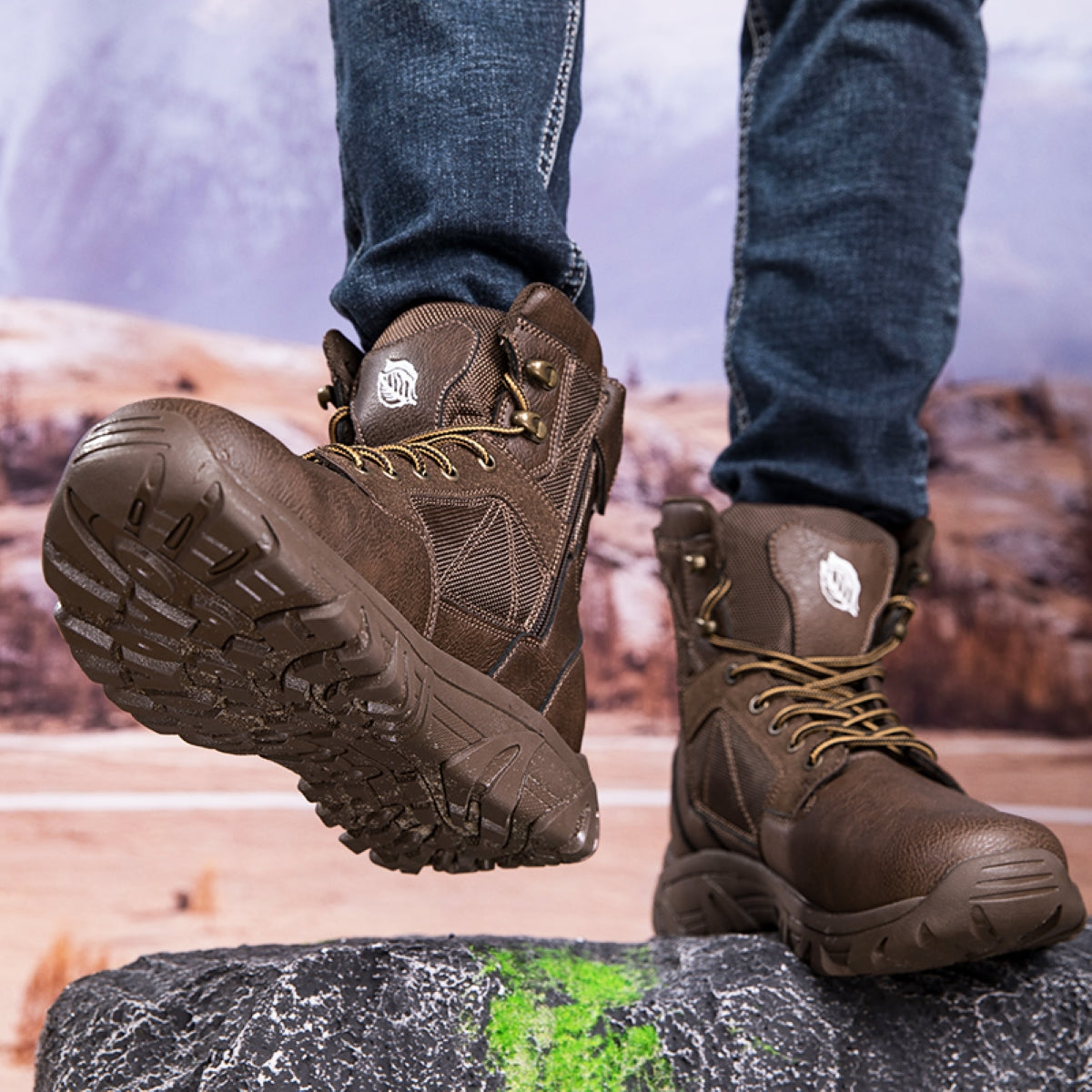 Stepedia Men's Waterproof Hiking Boots Outdoor Mid Trekking Backpacking Mountaineering Shoes