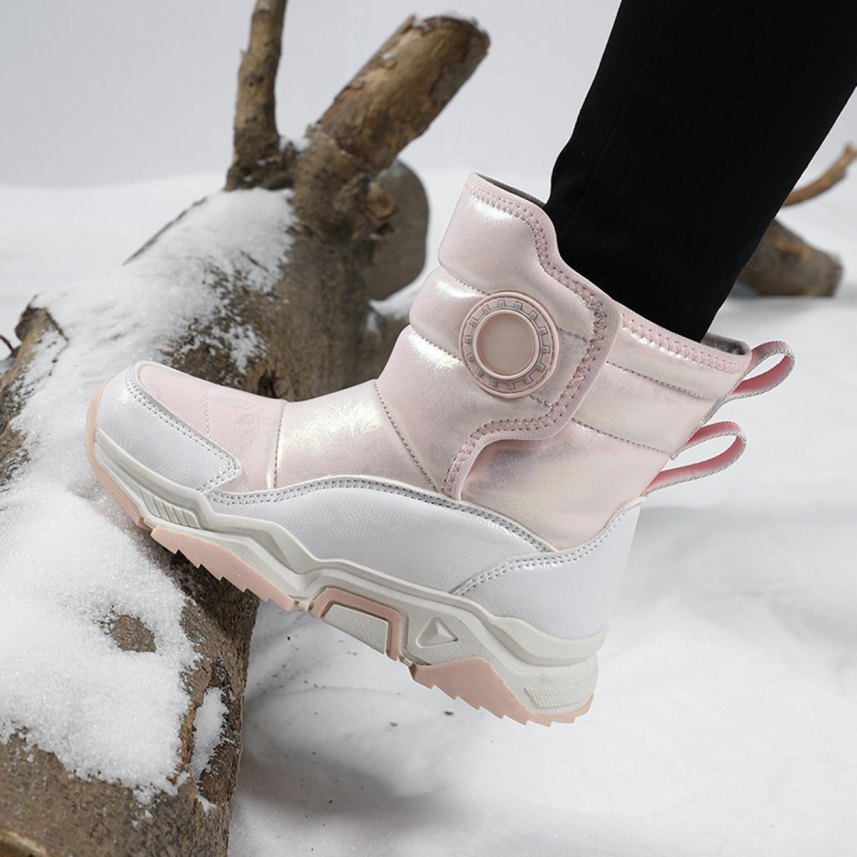 Stepedia Kids Boys Girls Faux Fur Lined Winter Waterproof Warm Snow Boots