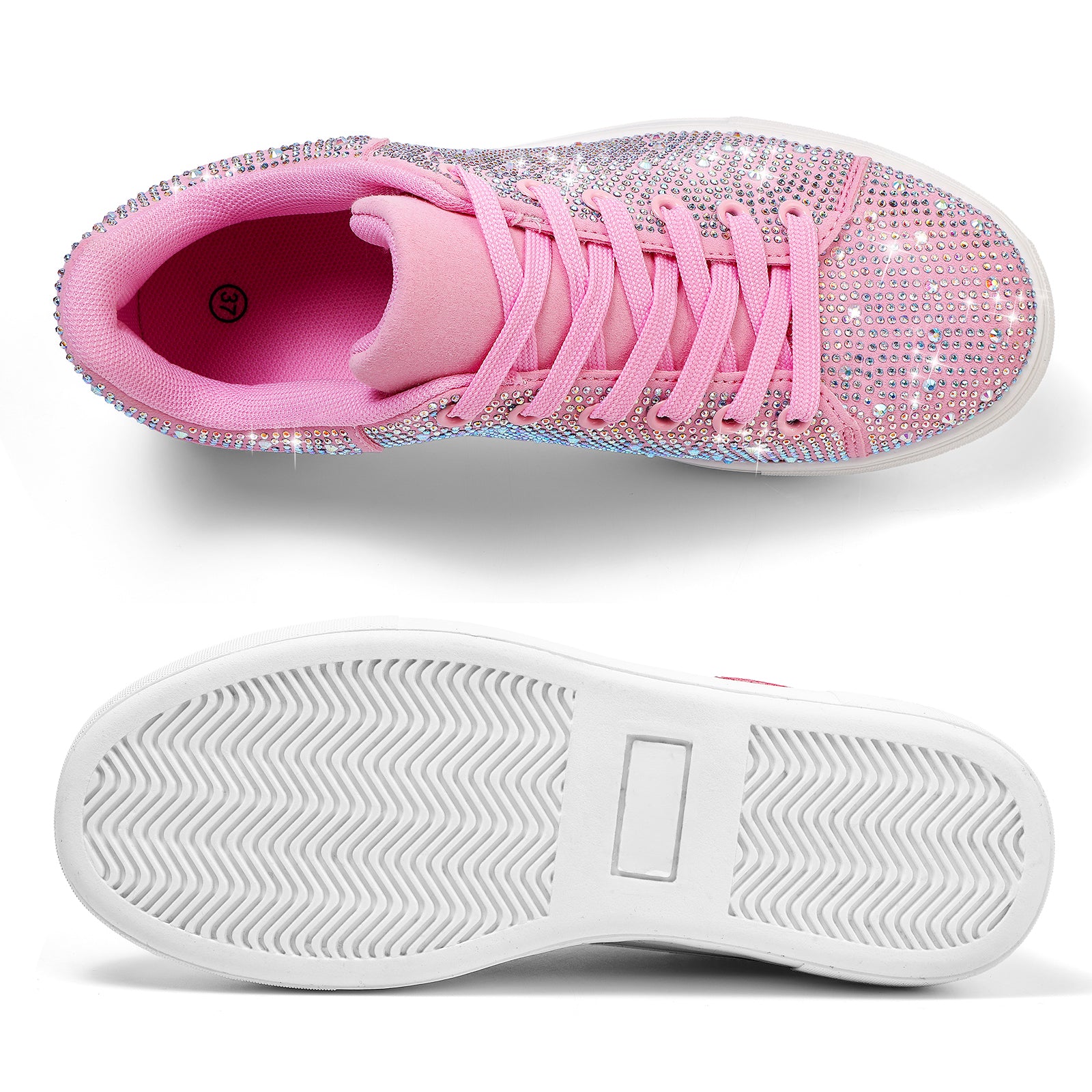 Stepedia Platform Sneakers Shiny Dressy Bedazzled Wedding Bridal Walking Shoes