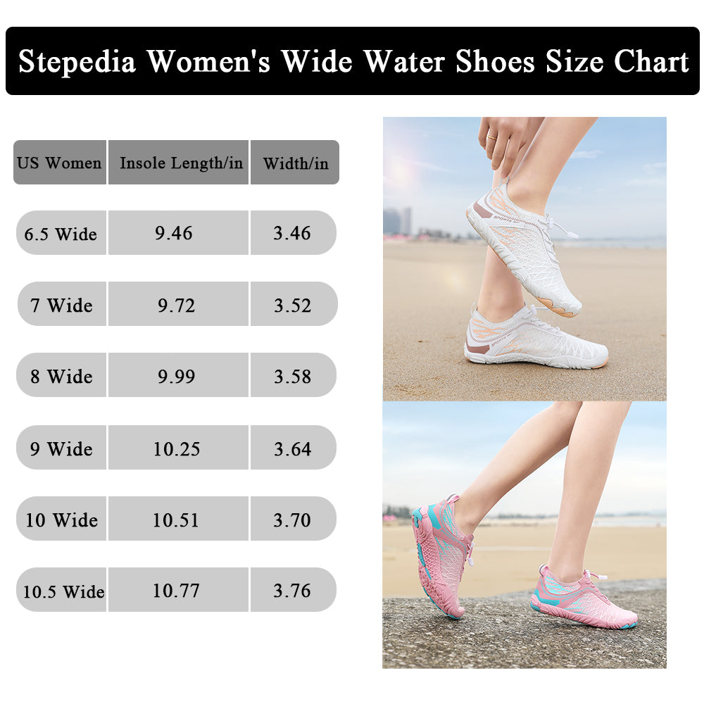 Stepedia Women's Wide Toe Box Barefoot Water Shoes Quick Dry Athletic Hiking Shoes