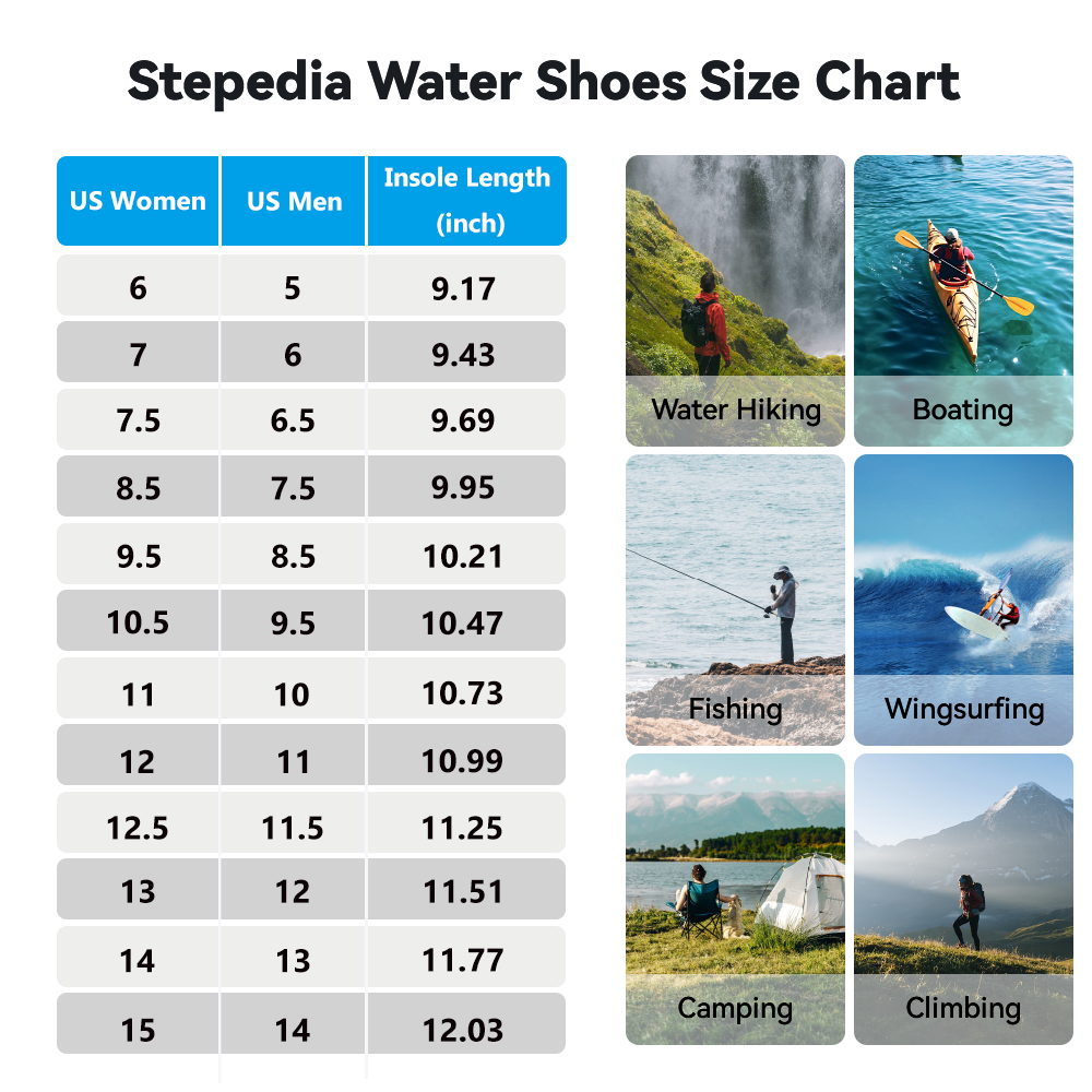 Stepedia Womens Mens Water Shoes Quick Dry Barefoot Wide Toe Box Aqua Swim Beach Shoes
