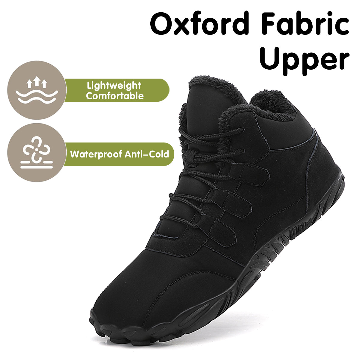 Stepedia Mens Womens Winter Barefoot Shoes Wide Toe Box Winter Boots Faux Fur Zero Drop Sole